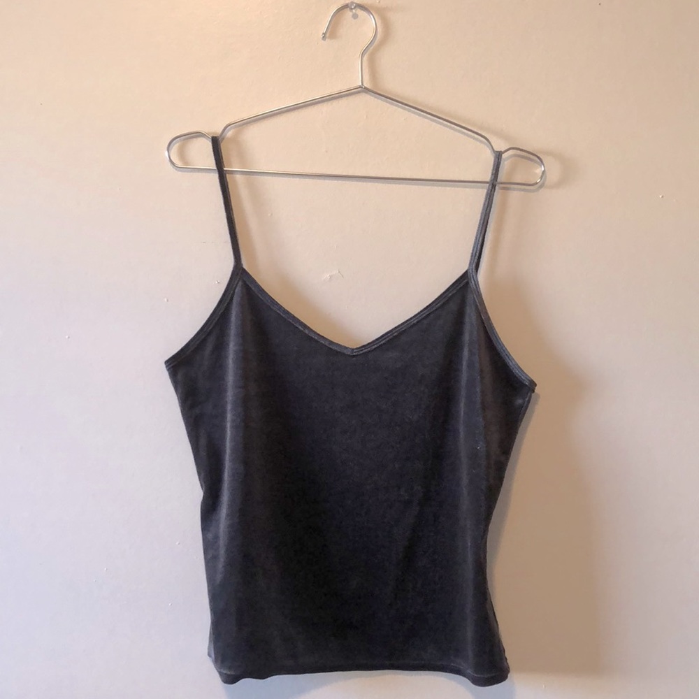 Gray Velvet Tank